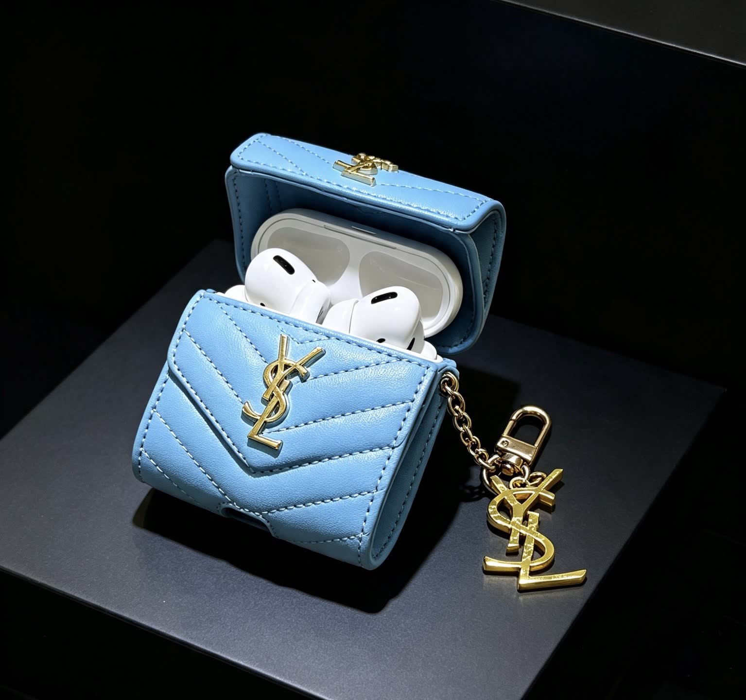 Hermes AirPods Case with Gold Logo